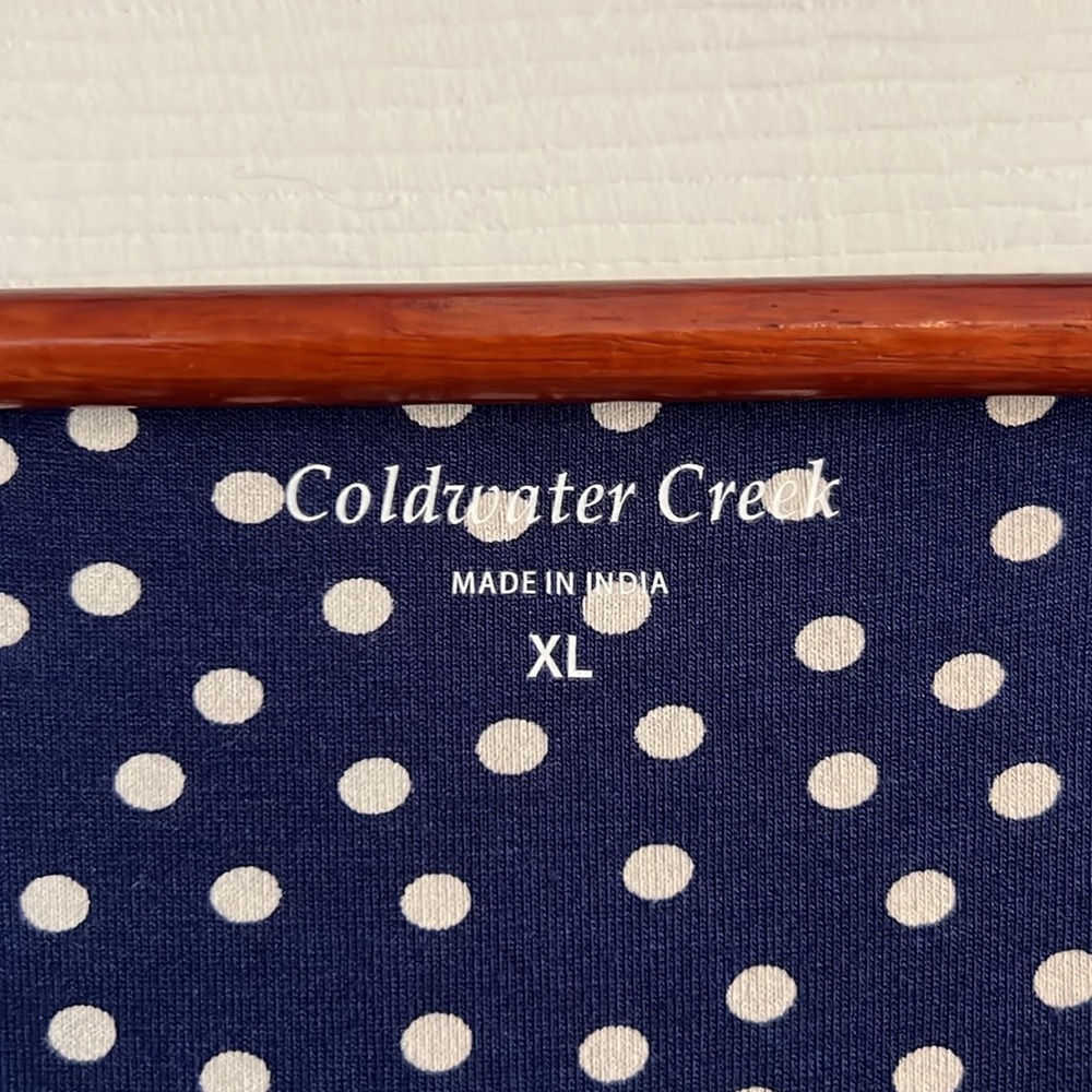 Coldwater Creek Navy Blue Dress with White Polka Dots XL - Picture 7 of 7